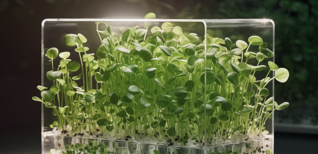 image of hydrophonic micro greens growing