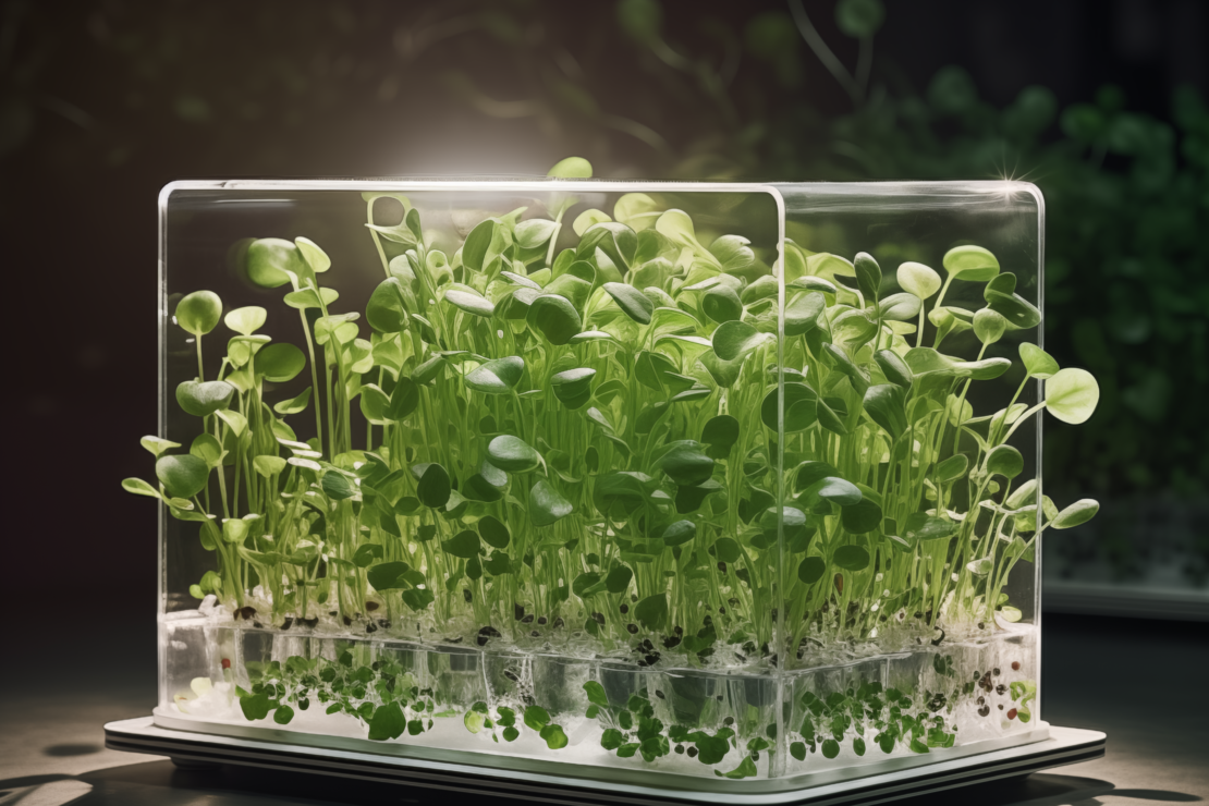 image of hydrophonic micro greens growing